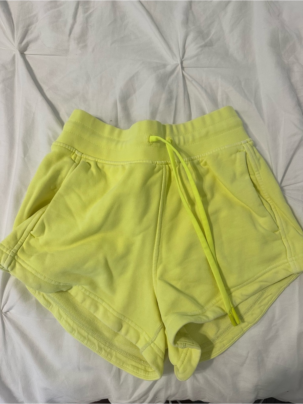 lululemon athletica Neon Yellow Athletic Lounge Shorts